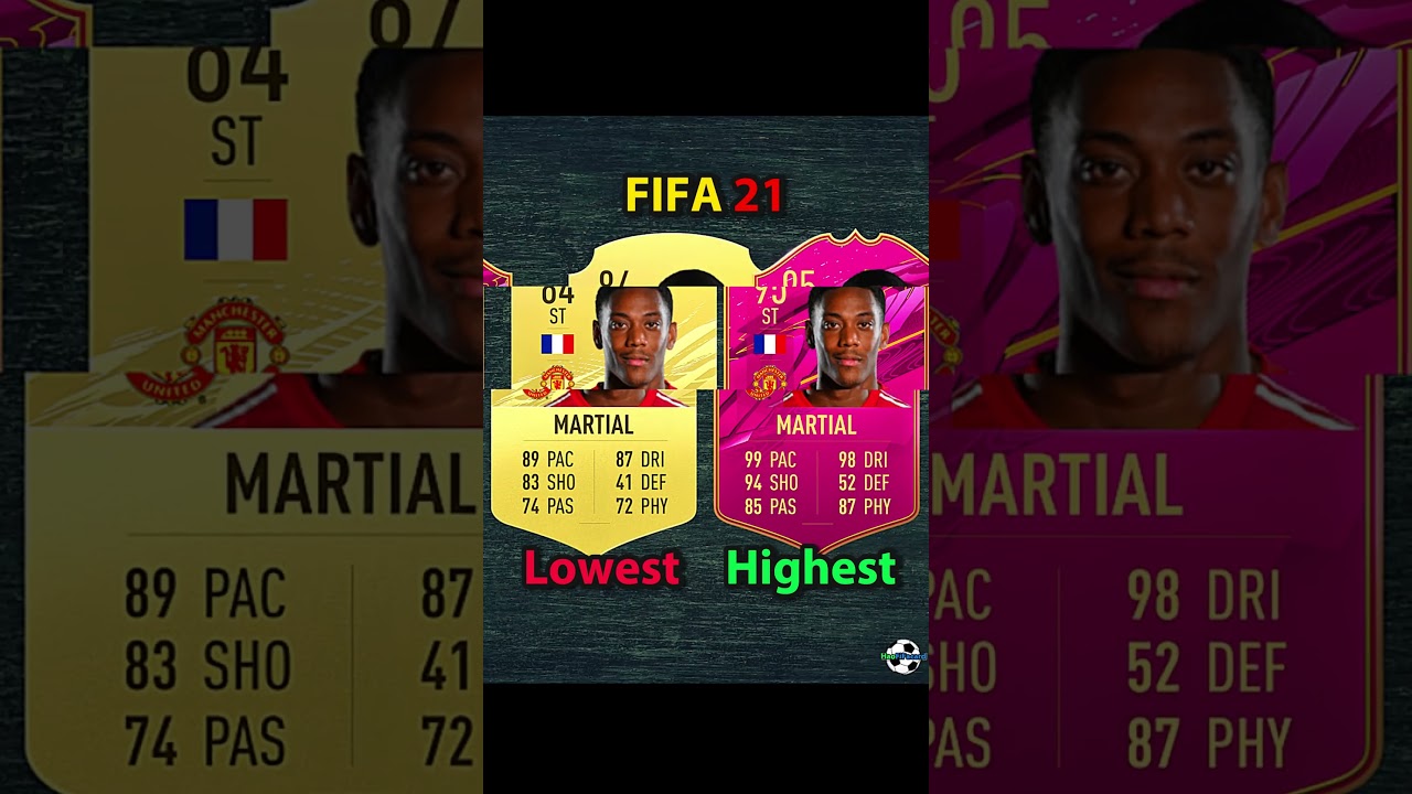 Anthony Martial Lowest vs Highest FiFa Cards (15 - 24)