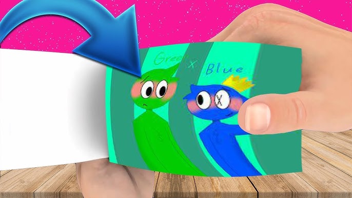 blue x green 💙💚 rainbow friends (Red flags) #shorts #animation #flip