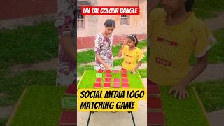 Lal lal colour bangle ll social media logo matching game #trending #viral #comedy #funny