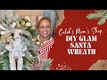 How to Make a Glam Santa Christmas Wreath | DIY Holiday Door Decor #christmasdecor #santaclaus