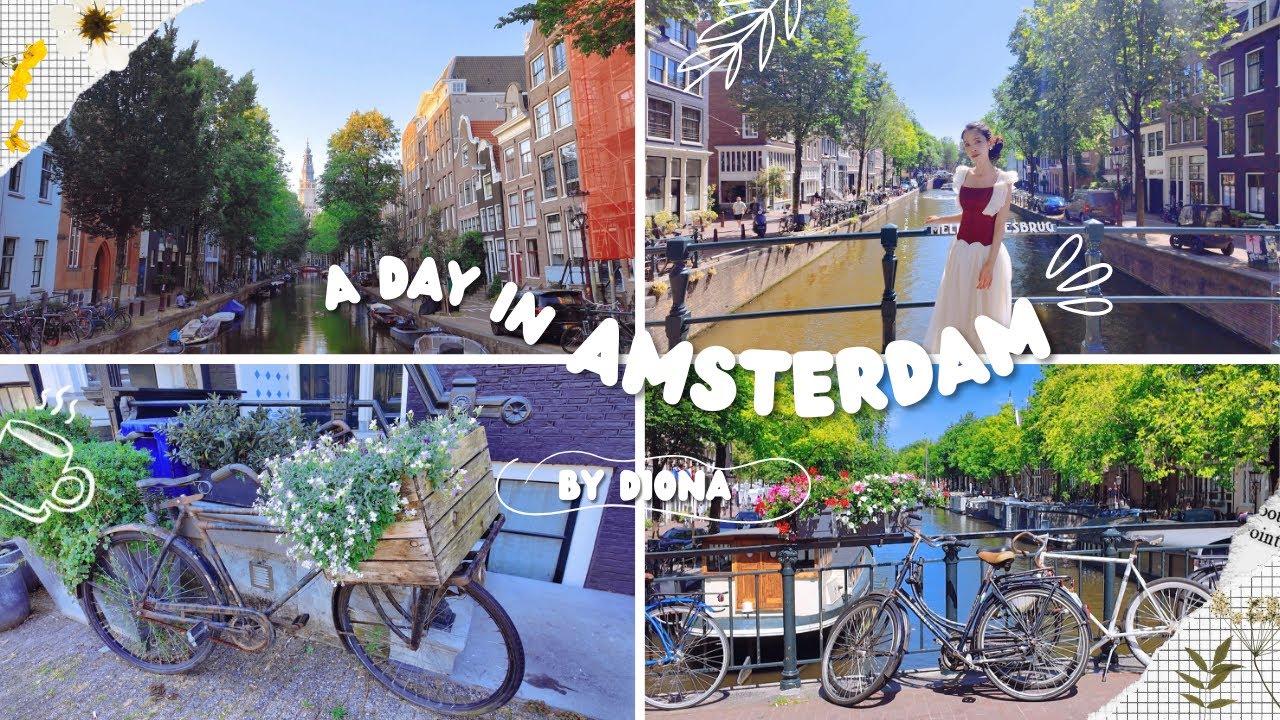 The city with canals & bikes full of flowers - Amsterdam in 4K 🇳🇱! #netherlandstravel #traveleurope 