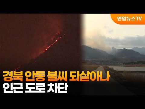 경북 안동 불씨 되살아나…인근 도로 차단 / 연합뉴스TV (YonhapnewsTV)
