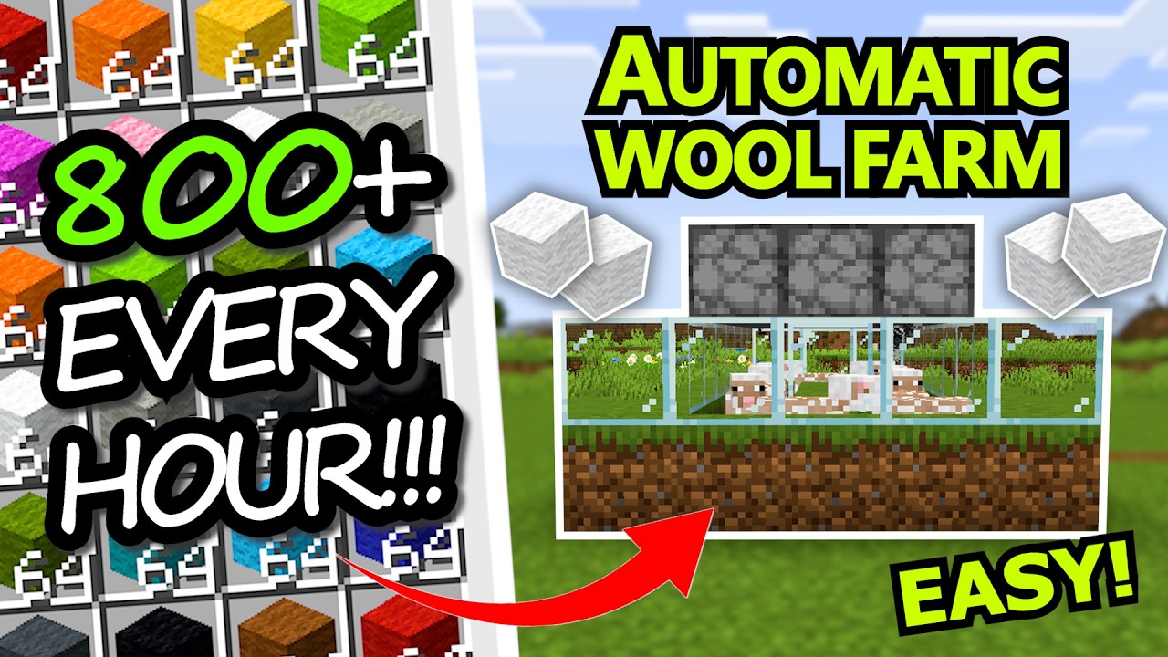 Automatic Wool Farm Minecraft Java EASY 1.21 AUTOMATIC WOOL FARM TUTORIAL In Minecraft Bedrock! - YouTube