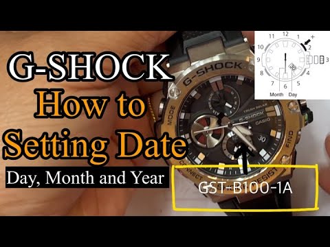 G-SHOCK GST-B100–1A Module 5513 How to set DATE, DAY, MONTH and YEAR