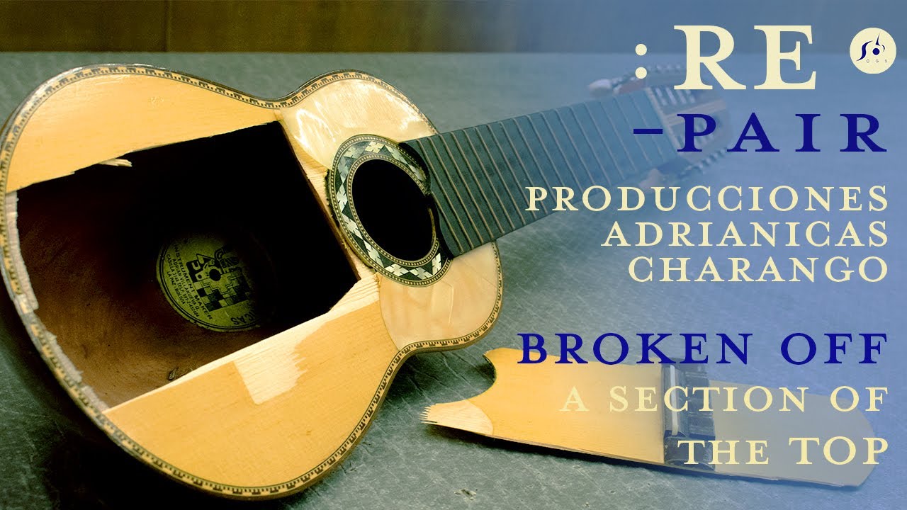 【Repair】Broken Off A Section Of The Top / Charango  　トップ板が割れ、完全に剥がれた楽器の修理