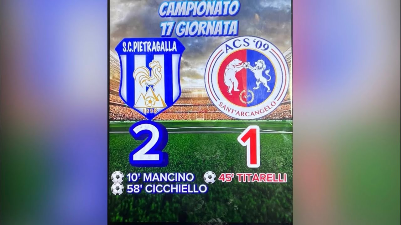 Campionato PROMOZIONE 2025/26 17a Giornata PIETRAGALLA vs Acs Sant’Arcangelo 
