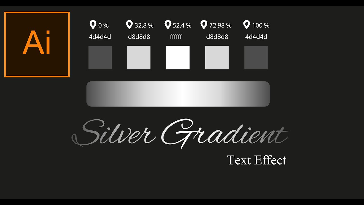 Silver Gradient Text Effect In Illustrator Adobe Illustrator Graphic Designing Youtube