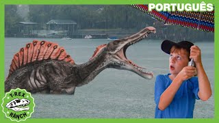 Espinossauro Gigante e Fogo de Artifício! | Parque do TREX | Série de Dinossauros em Português