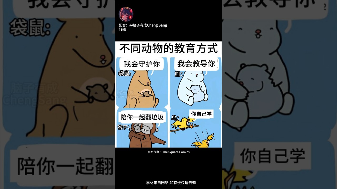 動物教育孩子的方式 |梗圖|迷因|配音 | MYViki