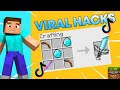 Minecraft PE viral tiktok hacks || MCPE hacks with our friend @ComedySibling-g4e ||