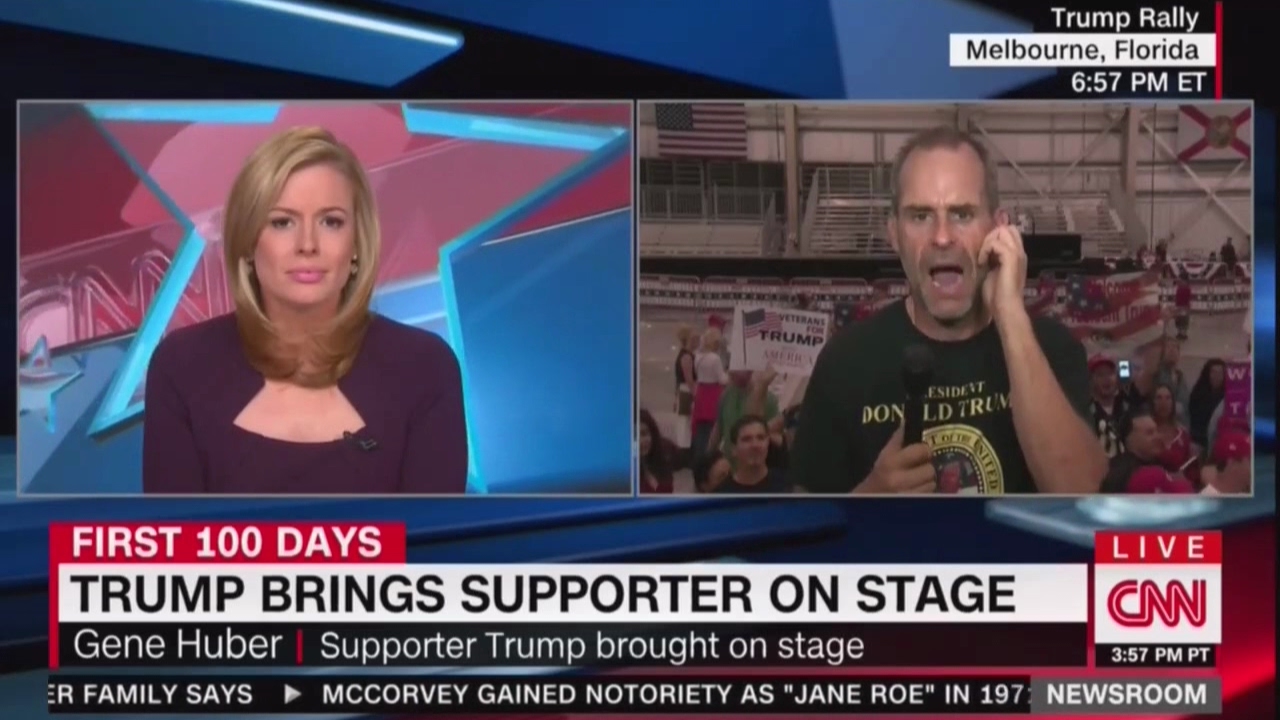 Trump Rally Speaker Gene Huber Scolds CNN Pamela Brown:  ‘Trump Taught Me Everything’