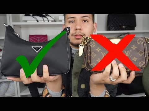 LOUIS VUITTON MULTI POCHETTE ACCESSOIRES VS PRADA RE-EDITION TESSUTO BAG