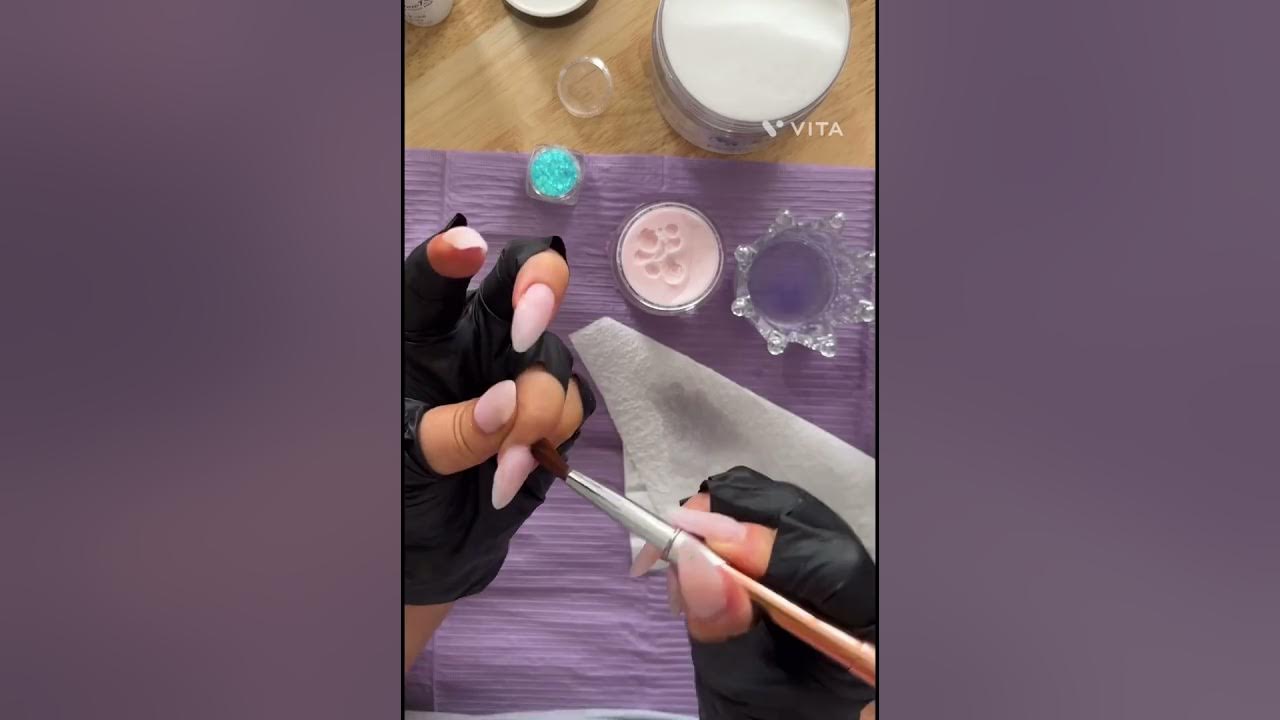 Acrylic beginners nails infill watch me work YouTube
