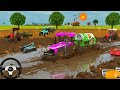 🛑🚧JOHN DEERE, JHOTTA, SONALIKA, MASSEY, TRACTOR THRESHOR FROM FARMING GAM PLAY