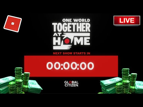 Roblox Live Event Full Playback Replay One World Together At Home Robux Giveaways Concert Youtube - escape room extreme music live op event roblox