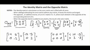 Chapter 12-1 video 2: The Identity and Opposite Matrix