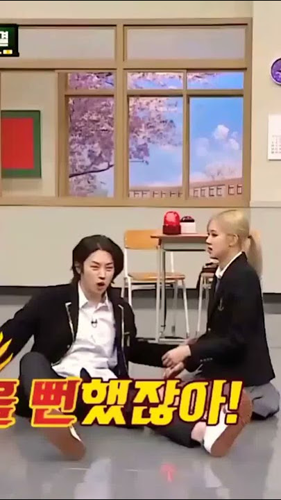 the knowing brother moment rose blackpink slap heechul suju #shorts