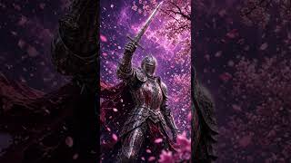 Epic Knight Under Cherry Blossoms | Dark Fantasy Warrior Wallpaper 4K