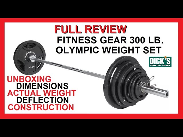 Unboxing and Full Review of Fitness Gear 300 lb Olympic Weight Set Plates  and Bar Home Gym