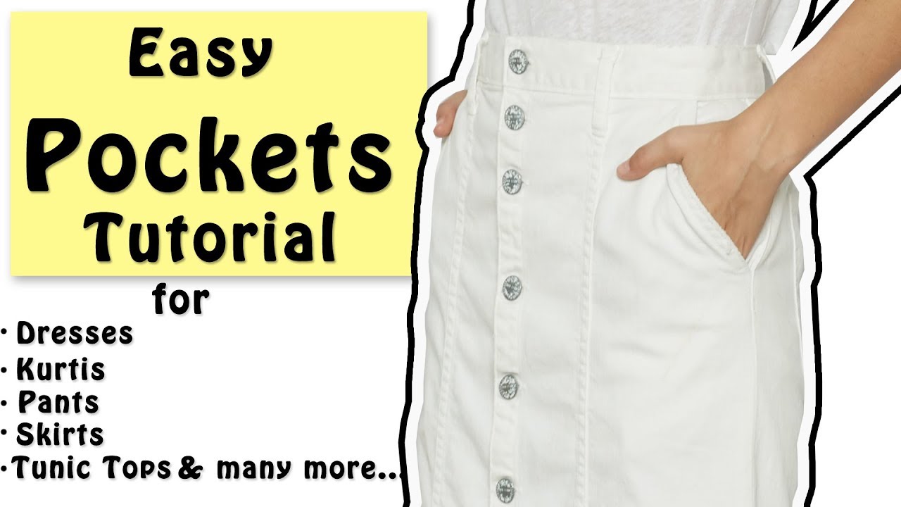 DIY Easy Pockets Tutorial  Slash Pocket Cutting & Stitching 