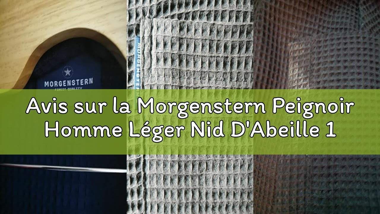 Morgenstern Peignoir Homme Léger Nid D'Abeille 100% Coton, Gris, XL