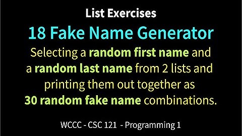 18 Fake Name Generator (Python)