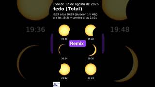 ¡ Prepárate para el espectáculo cósmico del eclipse solar del 12 de agosto de 2026 ! Como se verá ?
