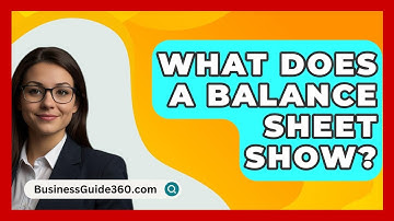 What Does A Balance Sheet Show? - BusinessGuide360.com