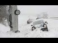 Snow storm covers the streets and cars in Russia ❄️ Moscow ❄️ Crazy Spring!