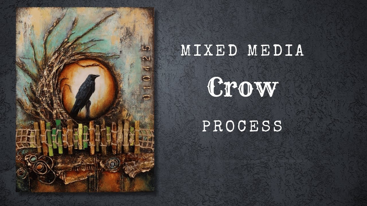 Mixed media Crow Painting
