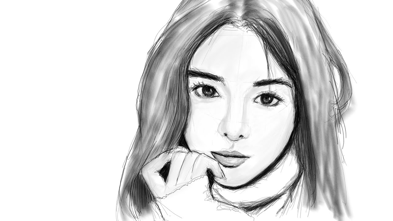 Portrait drawing shading process - YouTube