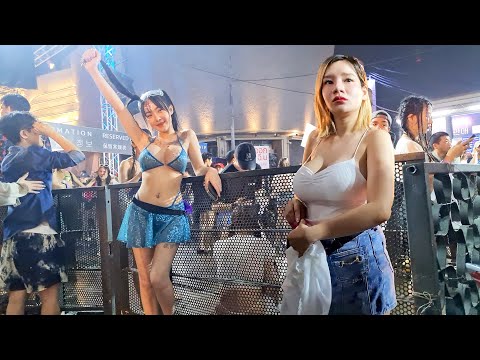 [4k] Thailand Bangkok Songkran Festival 2023 Night Scenes So Many Gorgeous Ladies!