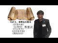 TOP5，世界五大奇书，揭露其中的惊天秘密，费墨说书