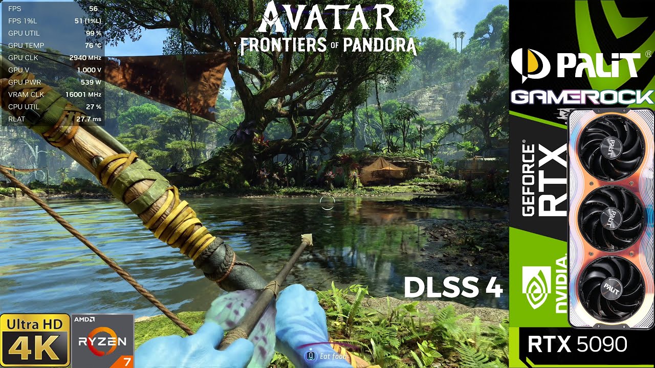 Avatar Frontiers Of Pandora, Unobtanium settings, DLSS 4 | RTX 5090 | R7 9800X3D 5.6GHz