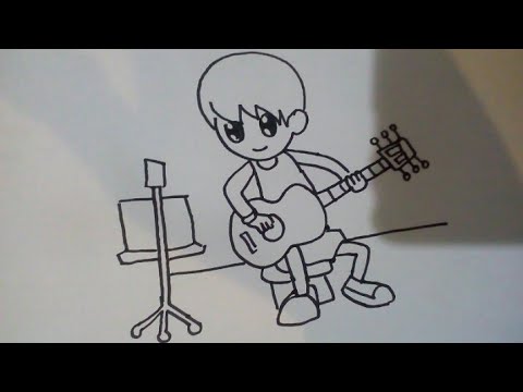 Cara menggambar  orang  sedang main gitar YouTube