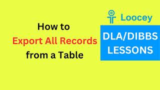 How to Export All Records from a Table – DLA/DIBBS