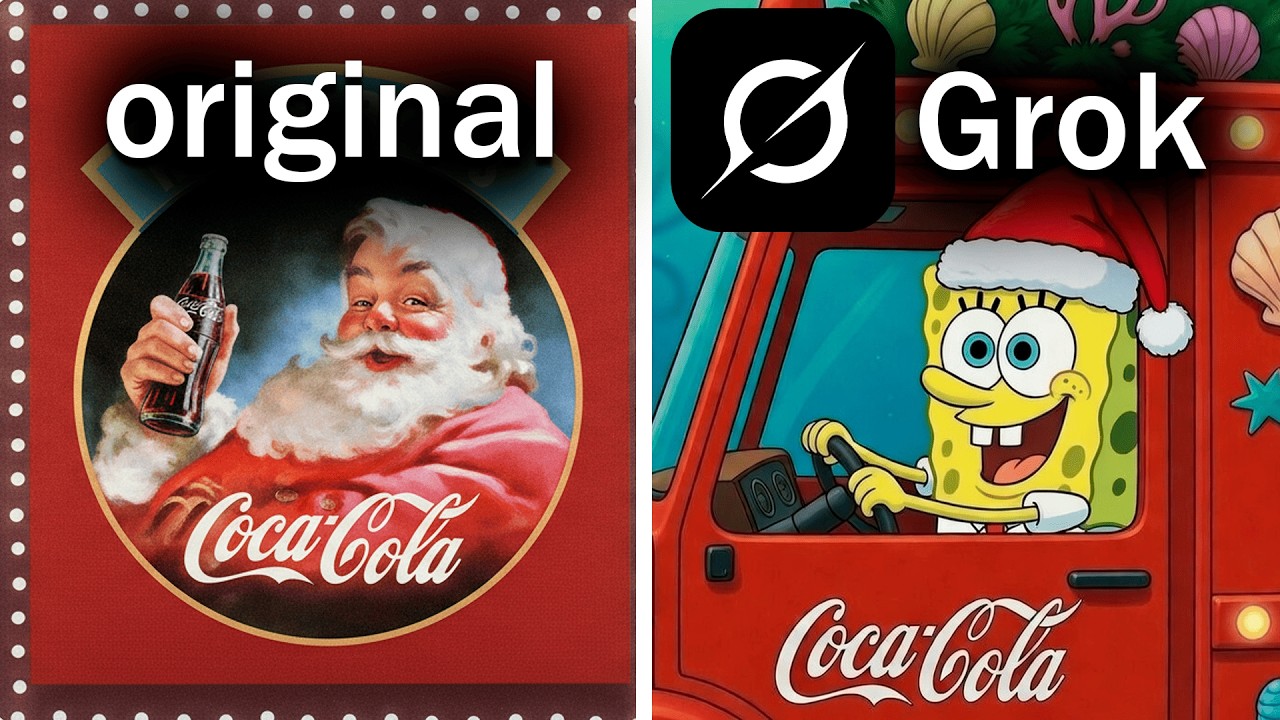 Grok recreates Coca Cola Commercial with SpongeBob