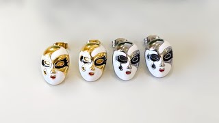 Дизайнерские серьги-пусеты 'Венецианские маски' от StarfallShop