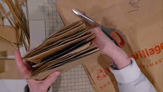 #armslengthart - Cutting up Brown Paper Bags - Recycle Reuse Repurpose for Junk Journal ephemera