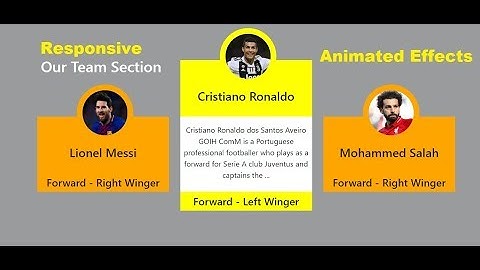 Responsive The Our Team Cards Section HTML5 and CSS3