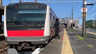 JR外房線誉田駅を発車するE233系5000番台。(3)