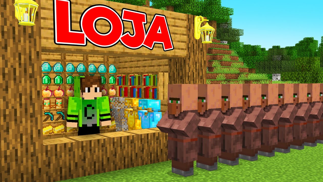 Eu abri uma LOJA pra VENDER pros VILLAGERS !