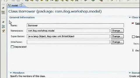 Create a Business Object Model in IBM ILOG JRules.flv