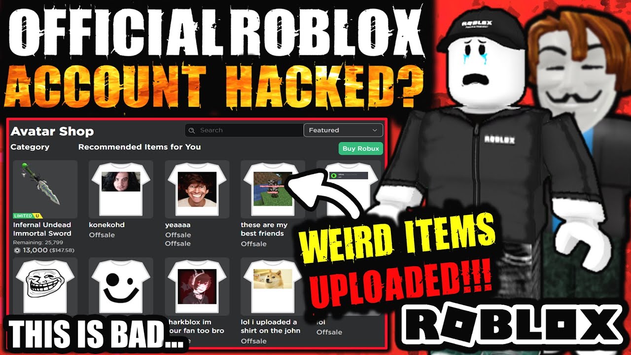 Official ROBLOX Account UPLOADED WEIRD T-SHIRTS!? 
