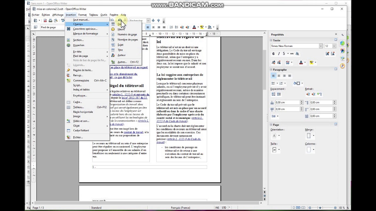 Open Office Writer Insertion D'une Page De Garde TUTO N° 8 Open Office texte insertion automatique - YouTube