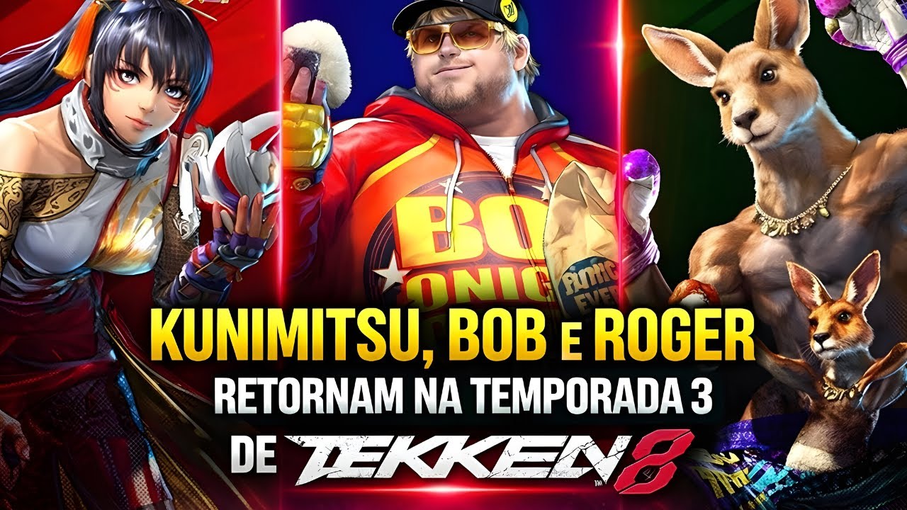 Kunimtsu, Bob e Roger retornam no Tekken 8...