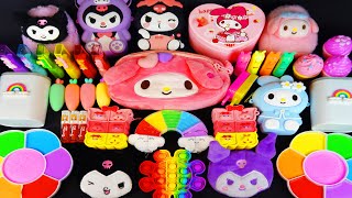 KUROMI  SLIME Mixng random with Rainbow Slime  Satisfying Slime Videos #36