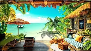 Tropical Beach Atmosphere 🌴 Gentle Sunlight, Smooth Jazz Music & Soothing Ocean Wave Sound for Relax