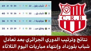 ترتيب الدوري الجزائري بعد تعادل شباب بلوزداد اليوم نتائج الرابطة الجزائريه اليوم