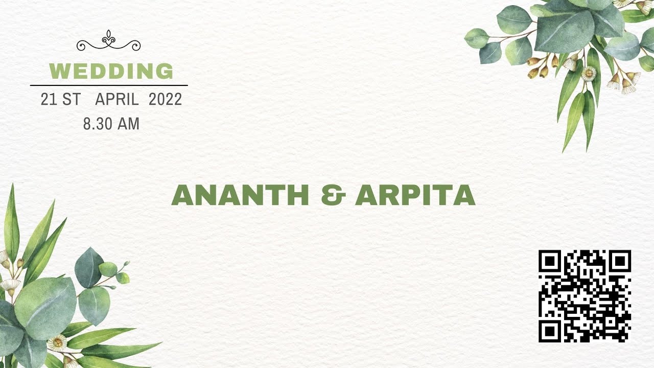 ANANTH  Weds  ARPITA    WEDDING